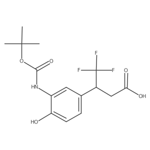 3-(3-{[(Tert-butoxy)carbonyl]amino}-4-hydroxyphenyl)-4,4,4-trifluorobutanoic acid结构式