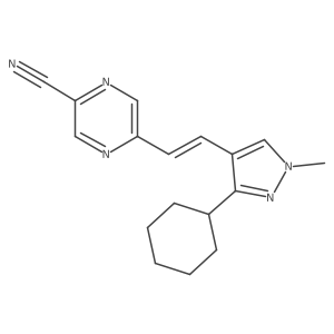 5-[2-(3-cyclohexyl-1-methyl-1H-pyrazol-4-yl)ethenyl]pyrazine-2-carbonitrile结构式