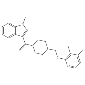 (4-(((5,6-dimethylpyrimidin-4-yl)oxy)methyl)piperidin-1-yl)(1-methyl-1H-indazol-3-yl)methanone结构式