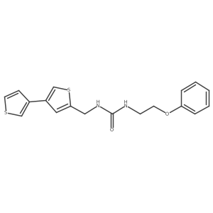 3-({[3,3'-Bithiophene]-5-yl}methyl)-1-(2-phenoxyethyl)urea结构式