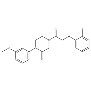 4-[3-(2-Fluorophenyl)propanoyl]-1-(2-methoxypyridin-4-yl)piperazin-2-one结构式