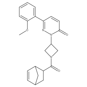 2-(1-{Bicyclo[2.2.1]hept-5-ene-2-carbonyl}azetidin-3-yl)-6-(2-methoxyphenyl)-2,3-dihydropyridazin-3-one结构式