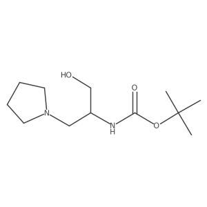 tert-butyl N-[1-hydroxy-3-(pyrrolidin-1-yl)propan-2-yl]carbamate结构式