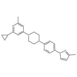 2-cyclopropyl-4-methyl-6-{4-[6-(3-methyl-1H-pyrazol-1-yl)pyridazin-3-yl]piperazin-1-yl}pyrimidine Structure