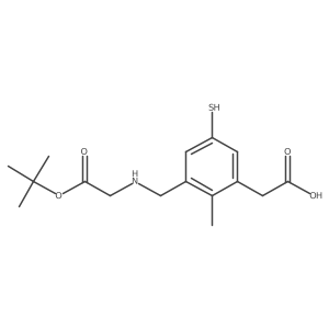 2-[3-({[2-(Tert-butoxy)-2-oxoethyl]amino}methyl)-2-methyl-5-sulfanylphenyl]acetic acid结构式