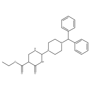 Ethyl 2-(4-benzhydrylpiperazin-1-yl)-4-oxo-1,3-diazinane-5-carboxylate Structure