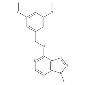 N-[(3,5-dimethoxyphenyl)methyl]-1-methyl-1H-pyrazolo[3,4-d]pyrimidin-4-amine结构式