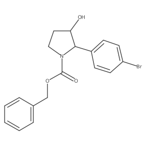 rac-benzyl (2R,3R)-2-(4-bromophenyl)-3-hydroxypyrrolidine-1-carboxylate结构式