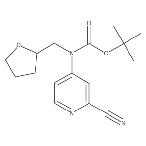 tert-butyl N-(2-cyanopyridin-4-yl)-N-[(oxolan-2-yl)methyl]carbamate Structure
