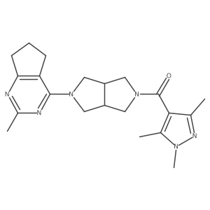 1,3,5-trimethyl-4-(5-{2-methyl-5H,6H,7H-cyclopenta[d]pyrimidin-4-yl}-octahydropyrrolo[3,4-c]pyrrole-2-carbonyl)-1H-pyrazole结构式