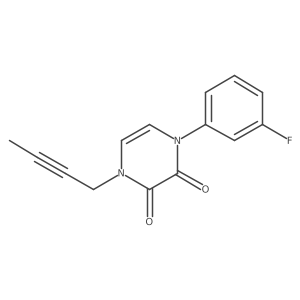 1-(But-2-yn-1-yl)-4-(3-fluorophenyl)-1,2,3,4-tetrahydropyrazine-2,3-dione结构式