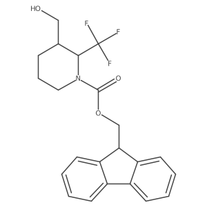 rac-(9H-fluoren-9-yl)methyl (2R,3S)-3-(hydroxymethyl)-2-(trifluoromethyl)piperidine-1-carboxylate Structure