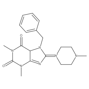 7-benzyl-1,3-dimethyl-8-(4-methylpiperazin-1-ium-1-ylidene)-5H-purine-2,6-dione结构式