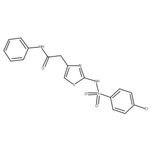 2-(2-(4-chlorophenylsulfonamido)thiazol-4-yl)-N-phenylacetamide结构式