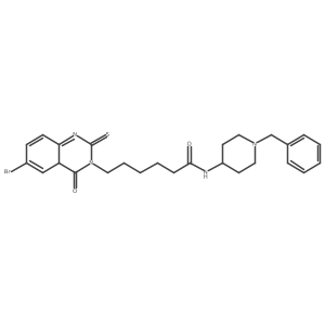 N-(1-benzylpiperidin-4-yl)-6-(6-bromo-4-oxo-2-sulfanylidene-1,2,3,4-tetrahydroquinazolin-3-yl)hexanamide Structure