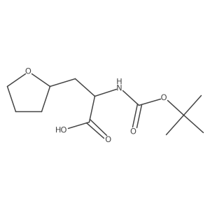 (S)-2-t-butoxycarbonylamino-3-(tetrahydro-furan-2-yl)-propionic acid结构式