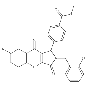 methyl 4-[2-[(2-chlorophenyl)methyl]-7-fluoro-3,9-dioxo-4a,5,6,7,8,8a-hexahydro-1H-chromeno[2,3-c]pyrrol-1-yl]benzoate Structure