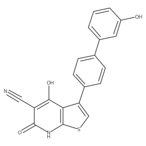 4-Hydroxy-3-(3'-hydroxy-[1,1'-biphenyl]-4-yl)-6-oxo-6,7-dihydrothieno[2,3-b]pyridine-5-carbonitrile结构式