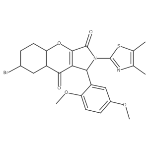 7-bromo-1-(2,5-dimethoxyphenyl)-2-(4,5-dimethyl-1,3-thiazol-2-yl)-4a,5,6,7,8,8a-hexahydro-1H-chromeno[2,3-c]pyrrole-3,9-dione Structure