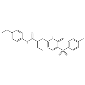 N-(4-ethylphenyl)-2-((6-oxo-5-tosyl-1,6-dihydropyrimidin-2-yl)thio)butanamide Structure