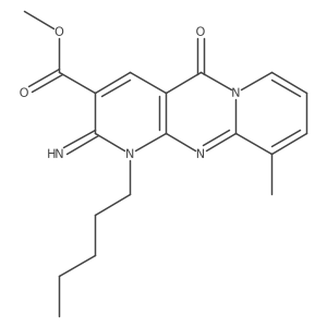 methyl 2-imino-10-methyl-5-oxo-1-pentyl-1,5-dihydro-2H-dipyrido[1,2-a:2',3'-d]pyrimidine-3-carboxylate Structure
