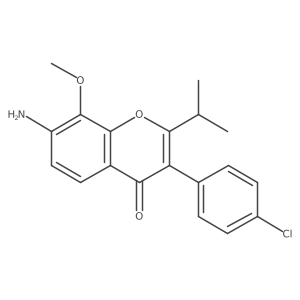7-Amino-3-(4-chlorophenyl)-2-isopropyl-8-methoxy-chromen-4-one结构式
