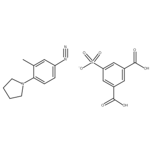 Benzenediazonium, 3-methyl-4-(1-pyrrolidinyl)-, salt with 5-sulfo-1,3-benzenedicarboxylic acid (1:1)结构式