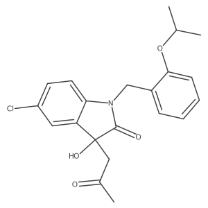 5-chloro-3-hydroxy-3-(2-oxopropyl)-1-[2-(propan-2-yloxy)benzyl]-1,3-dihydro-2H-indol-2-one Structure