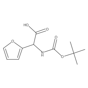 (R)-2-((tert-Butoxycarbonyl)amino)-2-(furan-2-yl)acetic acid结构式