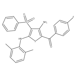 (3-Amino-5-((2,6-dimethylphenyl)amino)-4-(phenylsulfonyl)thiophen-2-yl)(4-fluorophenyl)methanone Structure