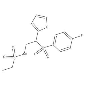 N-(2-((4-fluorophenyl)sulfonyl)-2-(furan-2-yl)ethyl)ethanesulfonamide Structure