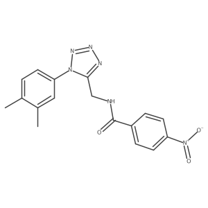 N-((1-(3,4-dimethylphenyl)-1H-tetrazol-5-yl)methyl)-4-nitrobenzamide结构式