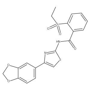 N-(4-(benzo[d][1,3]dioxol-5-yl)thiazol-2-yl)-2-(ethylsulfonyl)benzamide结构式