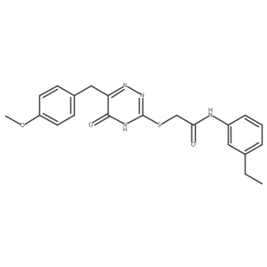 N-(3-ethylphenyl)-2-((6-(4-methoxybenzyl)-5-oxo-4,5-dihydro-1,2,4-triazin-3-yl)thio)acetamide结构式