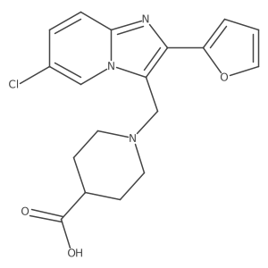 1-{[6-Chloro-2-(furan-2-yl)imidazo[1,2-a]pyridin-3-yl]methyl}piperidine-4-carboxylic acid Structure