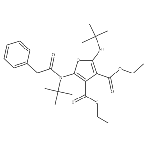 Diethyl 2-(tert-butylamino)-5-[tert-butyl-(2-phenylacetyl)amino]furan-3,4-dicarboxylate结构式