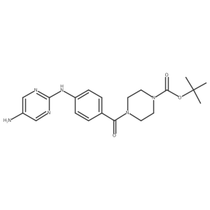 4-{4-(5-Amino-pyrimidin-2-ylamino)-benzoyl}-piperazine-1-carboxylic acid tert-butyl ester Structure