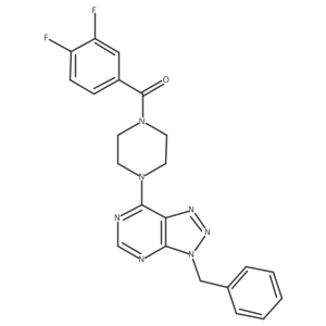 (4-(3-benzyl-3H-[1,2,3]triazolo[4,5-d]pyrimidin-7-yl)piperazin-1-yl)(3,4-difluorophenyl)methanone结构式