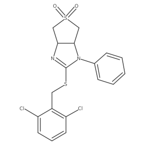 2,6-dichlorobenzyl 5,5-dioxido-1-phenyl-3a,4,6,6a-tetrahydro-1H-thieno[3,4-d]imidazol-2-yl sulfide结构式