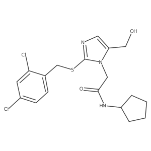 N-cyclopentyl-2-(2-((2,4-dichlorobenzyl)thio)-5-(hydroxymethyl)-1H-imidazol-1-yl)acetamide Structure