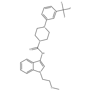 N-(1-(2-methoxyethyl)-1H-indol-3-yl)-4-(3-(trifluoromethyl)phenyl)piperazine-1-carboxamide Structure
