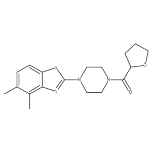 4,5-Dimethyl-2-[4-(oxolane-2-carbonyl)piperazin-1-yl]-1,3-benzothiazole结构式