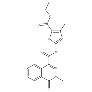 Ethyl 4-methyl-2-{[(3-methyl-4-oxo-3,4-dihydrophthalazin-1-yl)carbonyl]amino}-1,3-thiazole-5-carboxylate结构式