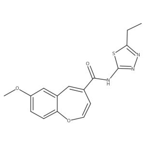N-(5-ethyl-1,3,4-thiadiazol-2-yl)-7-methoxy-1-benzoxepine-4-carboxamide结构式