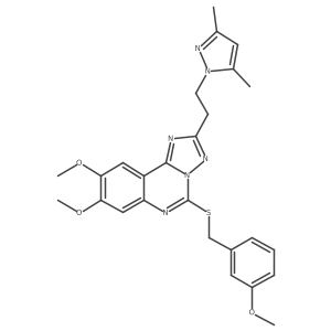 1-[2-(8,9-dimethoxy-5-{[(3-methoxyphenyl)methyl]sulfanyl}-[1,2,4]triazolo[1,5-c]quinazolin-2-yl)ethyl]-3,5-dimethyl-1H-pyrazole Structure