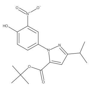 tert-butyl 1-(4-hydroxy-3-nitrophenyl)-3-isopropyl-1H-pyrazole-5-carboxylate结构式
