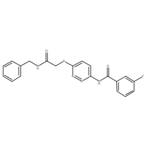N-(6-((2-(benzylamino)-2-oxoethyl)thio)pyridazin-3-yl)-3-fluorobenzamide结构式