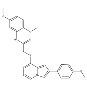 N-(2,5-dimethoxyphenyl)-2-((2-(4-methoxyphenyl)pyrazolo[1,5-a]pyrazin-4-yl)thio)acetamide结构式