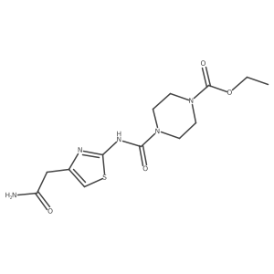Ethyl 4-((4-(2-amino-2-oxoethyl)thiazol-2-yl)carbamoyl)piperazine-1-carboxylate Structure