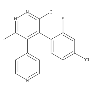 3-Chloro-4-(4-chloro-2-fluorophenyl)-6-methyl-5-(pyridin-4-yl)pyridazine结构式